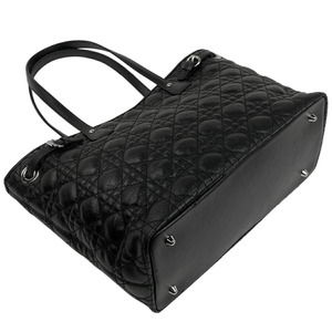 Dior Bag Christian Black  Canvas Cannage Panarea Tote